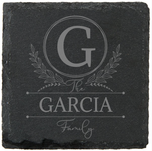 4 Pack Of Square Personalized Slate Coasters | Wedding Gift | Housewarming Party | Wedding Favor | New Home Gift | Engagement Gift | Custom Closing Gift